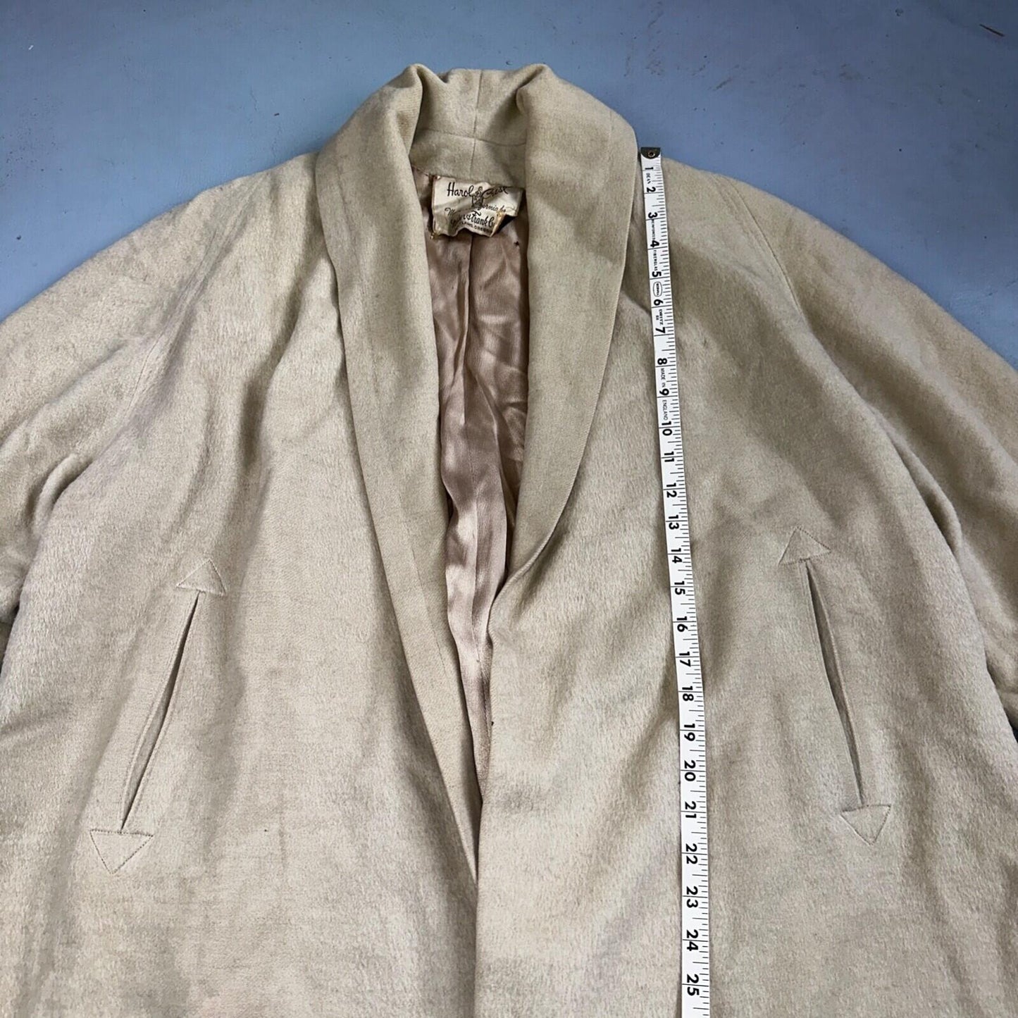 VTG 60s Forstman Beige Penny Lane Pure Wool Harol Crest California Rockabilly