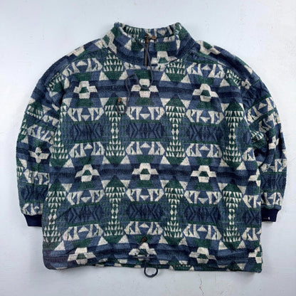 90s Venezia Vitale Sweater Women's 20 Long Sleeved Pullover Fleece Pattern Y2K