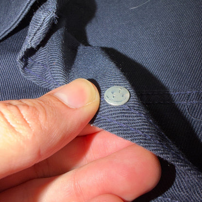 VTG 70s JC Penney Navy Work Shirt Button Front Chore Utility Rockabilly Workwear