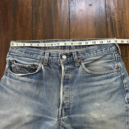 Levis Vintage 80s Redline Selvedge USA 501 XX Jeans Light Wash 33x36 Act 30x34