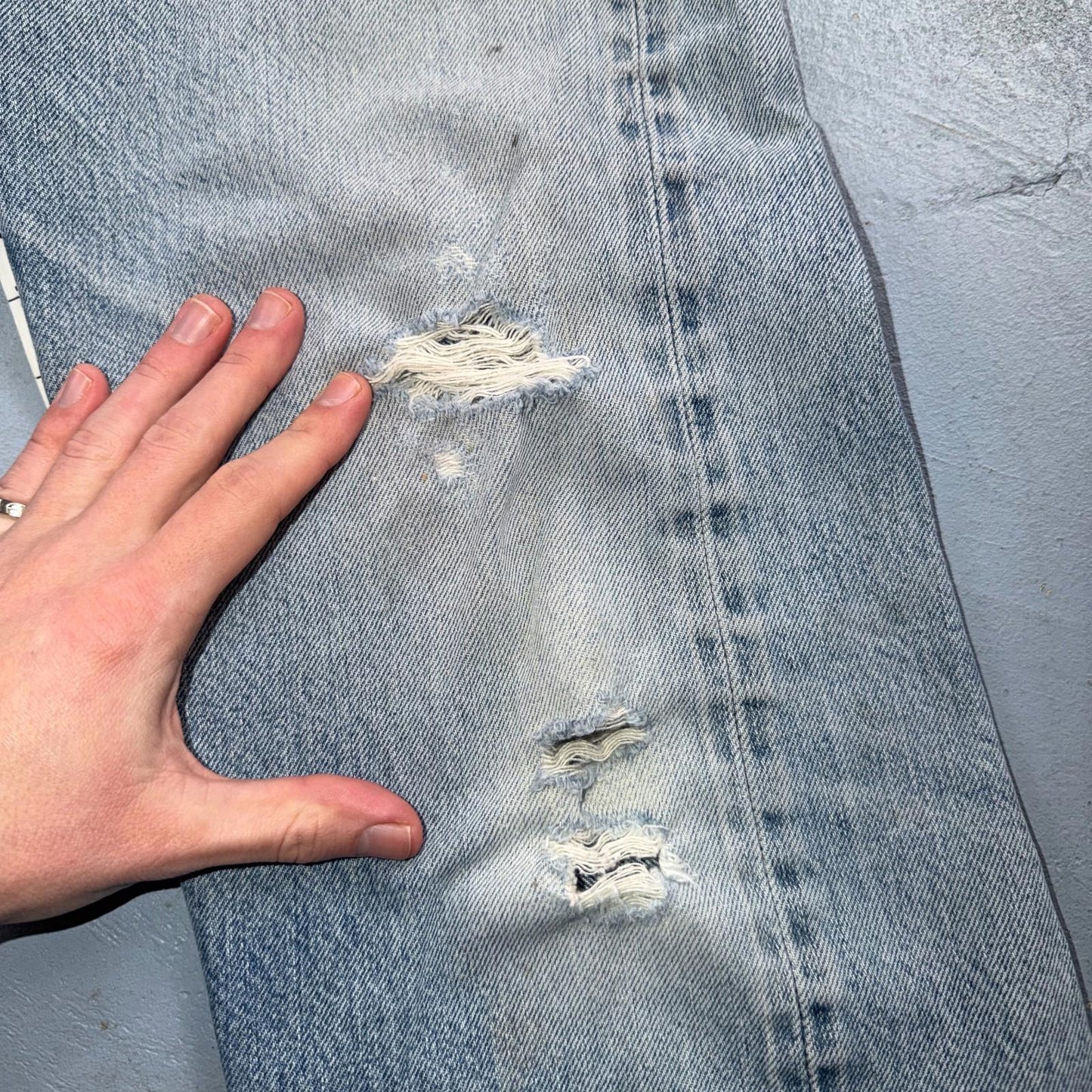 Levis 501 Vintage 80s Redline Selvedge USA XX Jeans Light Wash 31x36 Act 28x30
