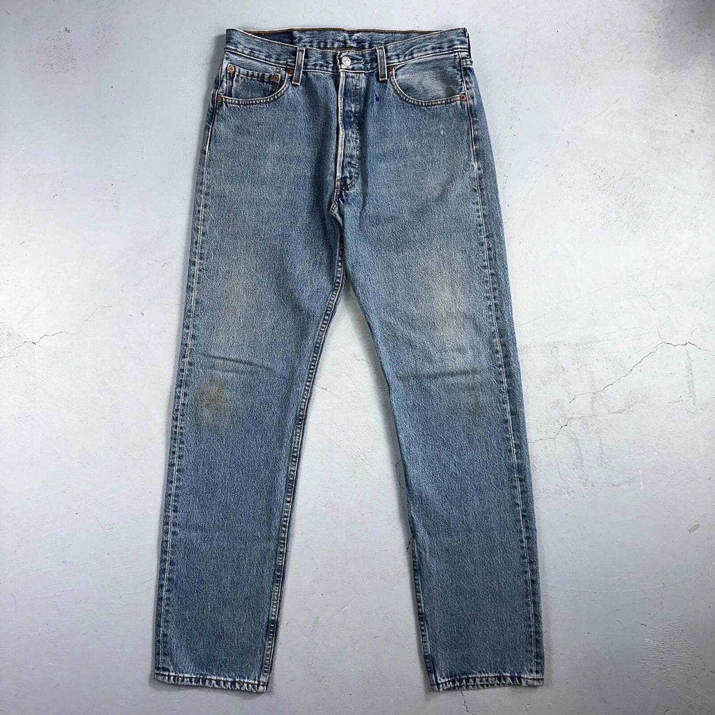 Levis 501 Vintage Y2K XX Straight Leg Jeans 90s Blue Light Wash 34x36 Act 32x34