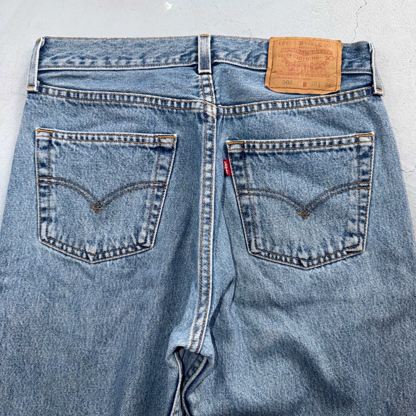 Levis 501 Vintage 90s Y2K XX Straight Leg Jeans Blue Light Wash 30x34 Act 28x32
