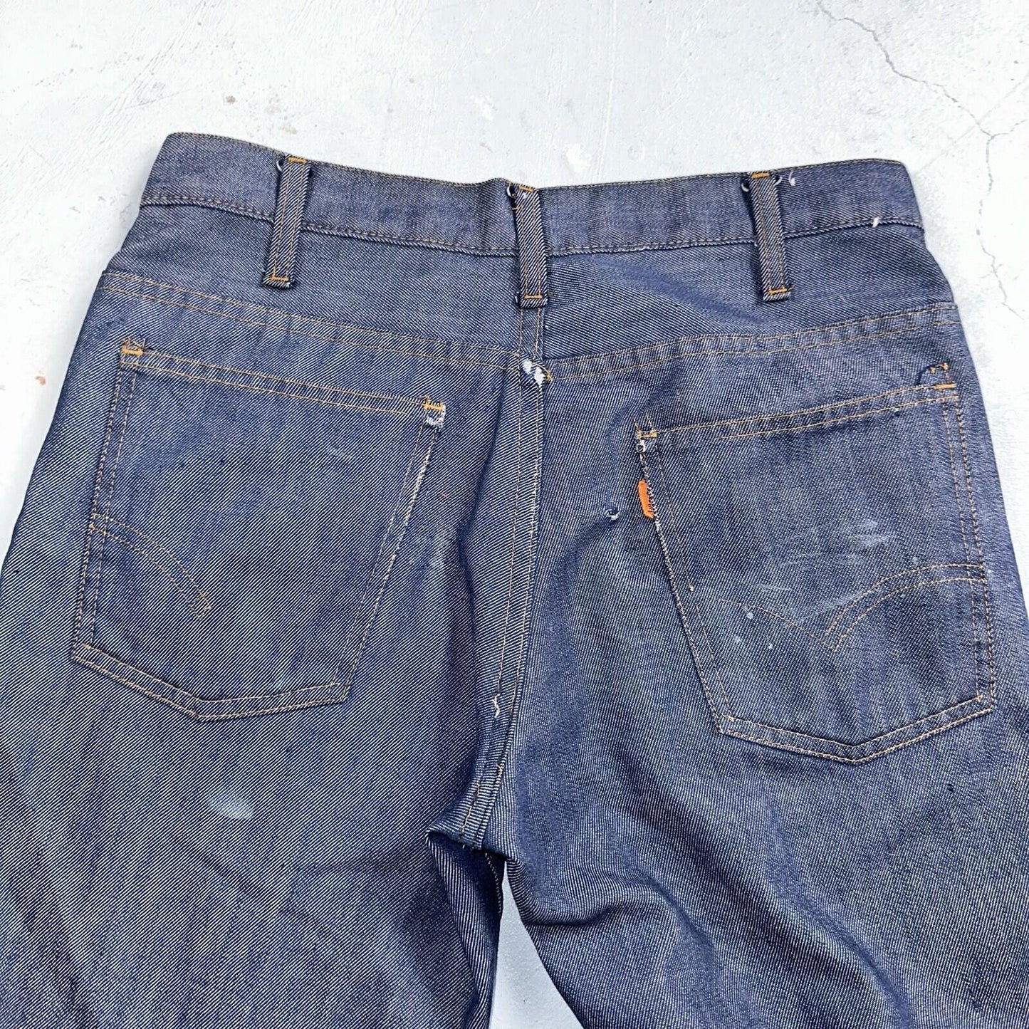 Levis 684 Orange Tab VTG Big Bell Dark Wash Bell Bottom Flare Jeans Sz 29x32