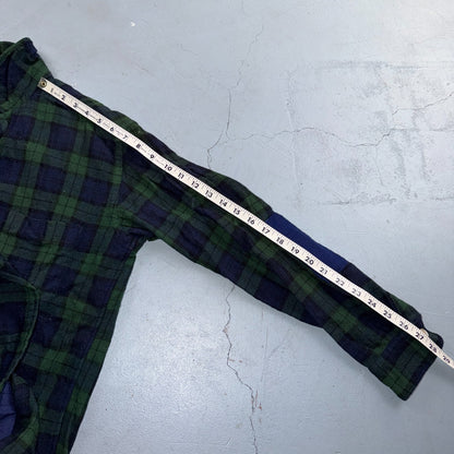 VTG 60s Golden Line Blackwatch Plaid Wool Shirt Loop Collar Rockabilly Japan