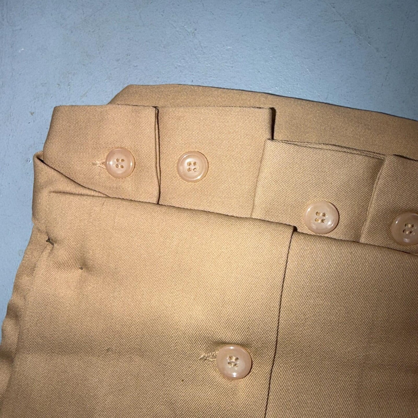 1950s NOS Gabardine Long Sleeve Button Up Loop Collar Shirt M VTG 50s Rockabilly