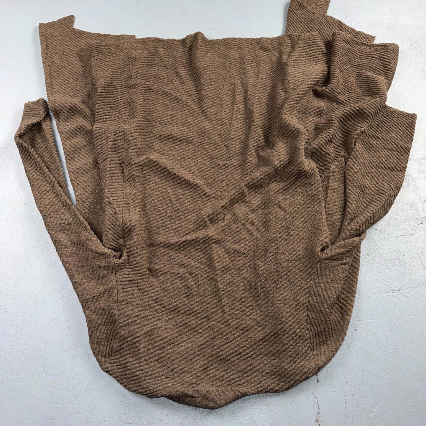 Eileen Fisher Women’s Open Front  Medium Cardigan Tan Boxy Wool