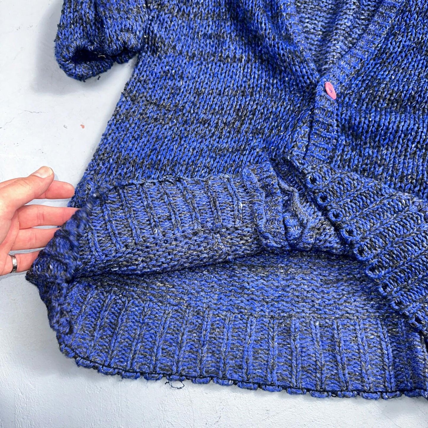 Visage Winter Womans Cardigan Knit Sweater Cozy 80s Active Winter Ramie Purple