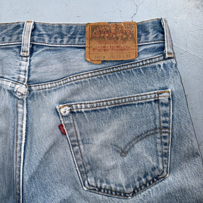 Levis 501 Vintage 90s USA XX Straight Leg Jeans Blue Light Wash 35x33 Act 34x29