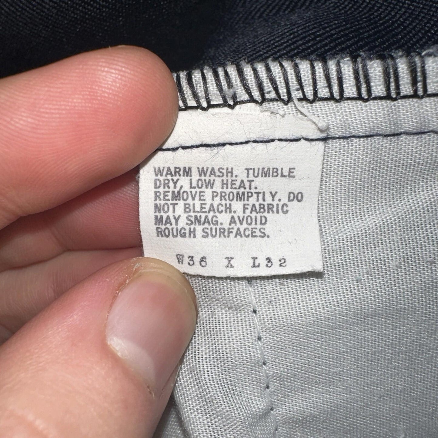 Levis 70s USA 517 36x32 Bootcut Pants Navy Blue Polyester Slacks Vintage 34x27