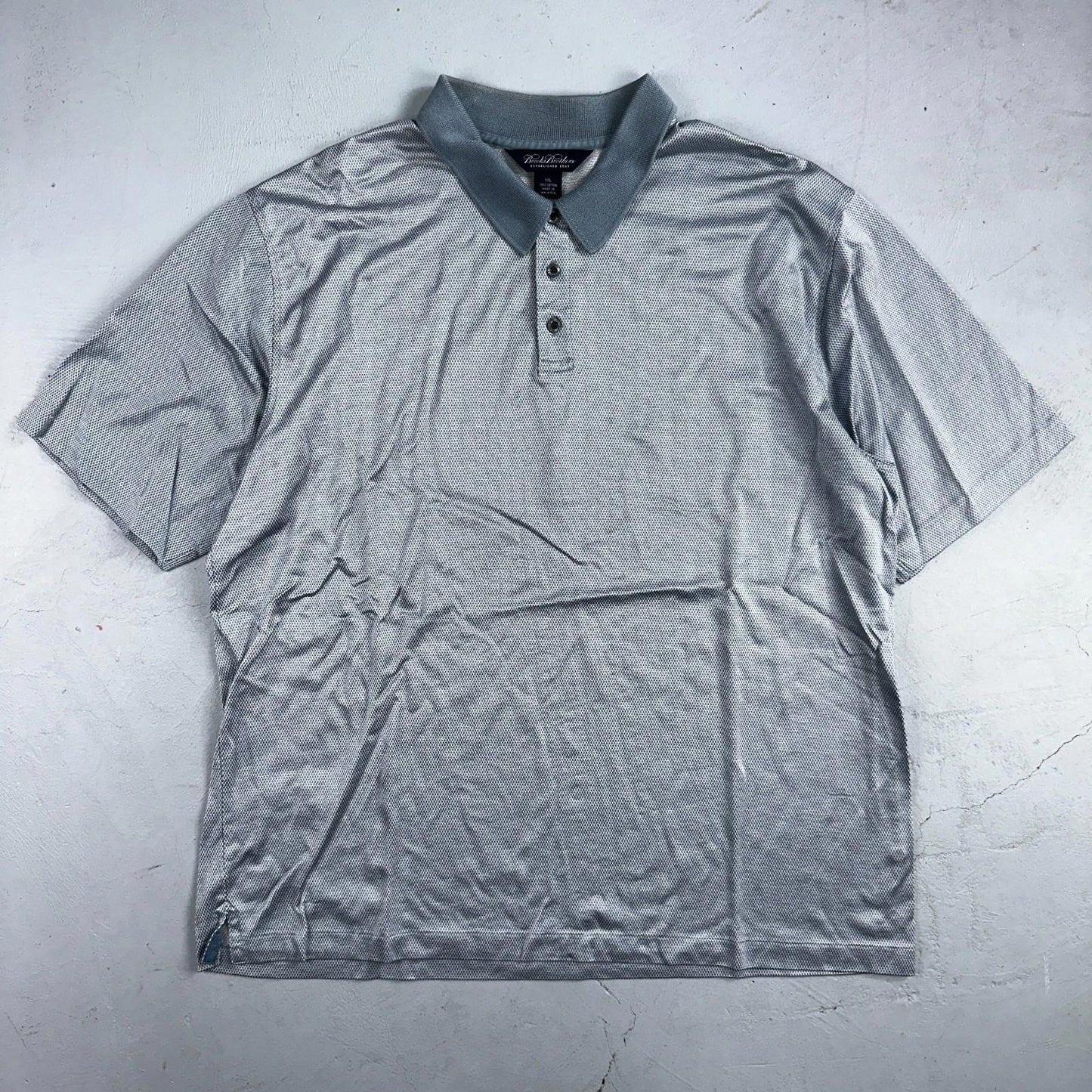 BROOKS BROTHERS Polo Shirt Mens 2XL Blue Cotton Performance Polo Shirt Golf