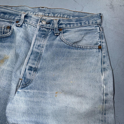 Levis 501 Vintage 80s Redline Selvedge USA XX Jeans Light Wash 34x32 Act 32x29