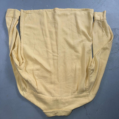 Vtg 50s Rockabilly Butter Yellow Board Shirt Shacket 2-Pocket Straight Hem S