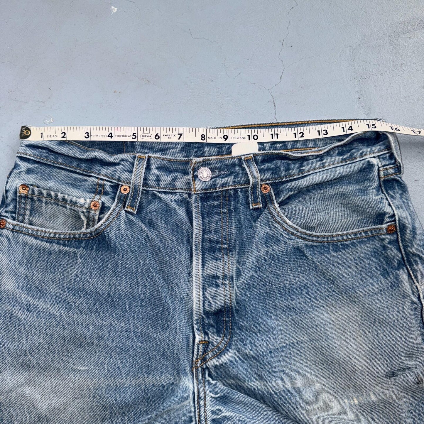 Levis 501 Vintage Y2K 90s XX Straight Leg Jeans Blue Light Wash 34x34 Act 31x30