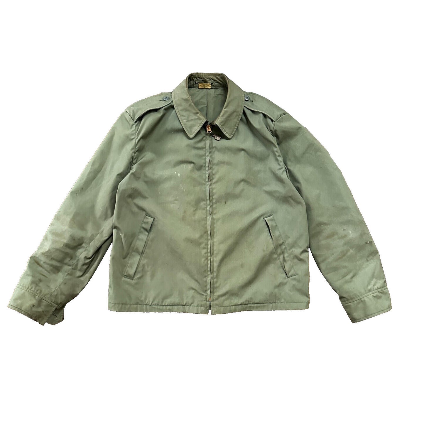 VTG 1960s AG-274 Military Green Water Repellent Jacket 42R Gabardine Rockabilly