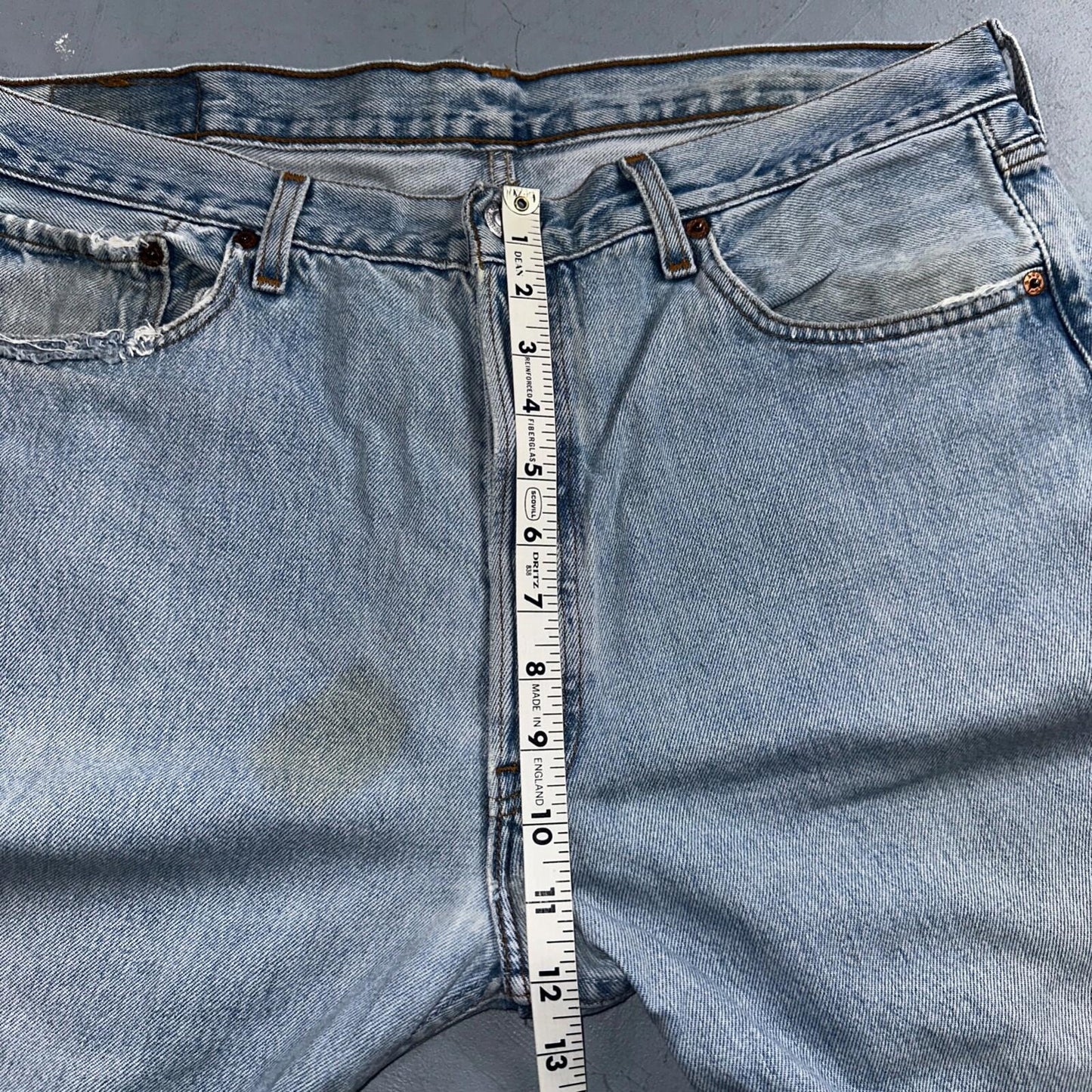 Levis 501 Vintage 90s USA XX Straight Leg Jeans Blue Light Wash 38x32 Act 37x31