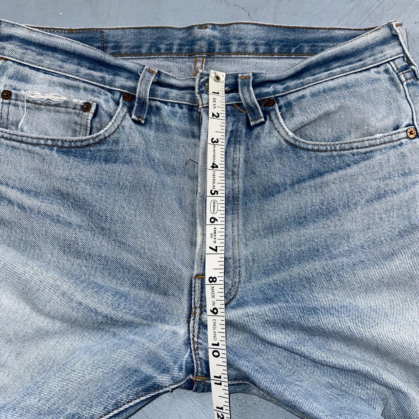 Levis 501 Vintage 80s Redline Selvedge USA XX Jeans Light Wash 524 Act 32x27