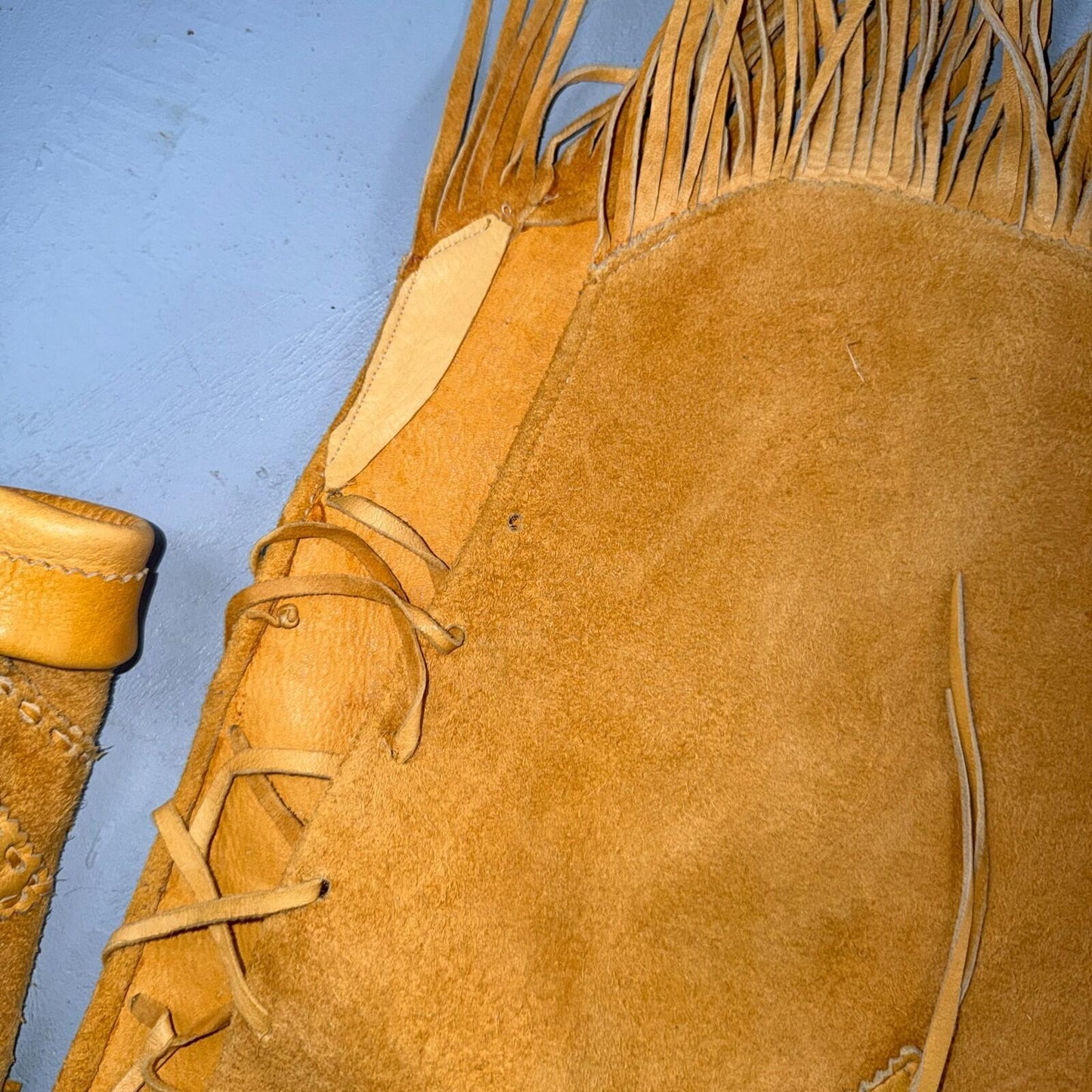 VTG Buckskin Montana Jacket Leather Fringe Western Leather Cowboy Suede 70s