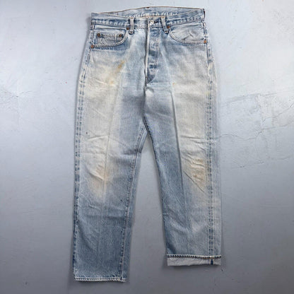 Levis 501 Vintage 80s Redline Selvedge USA XX Jeans Light Wash 34x32 Act 32x29