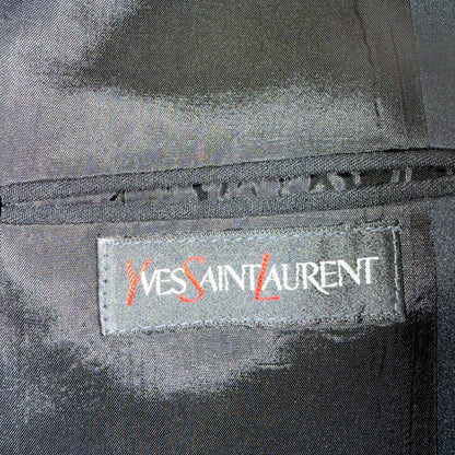 VTG Saint Laurent 43 YSL Mens 3 Pc Tuxedo Suit Paris Black W38 1970s 70s Wool Bl