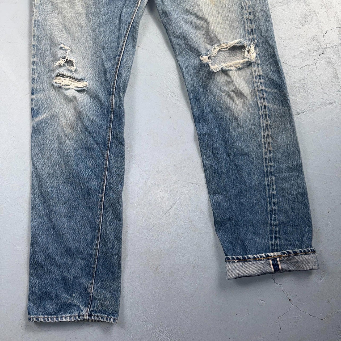 Levis 501 Vintage 80s Redline Selvedge USA XX Jeans Light Wash 34x36 Act 32x31