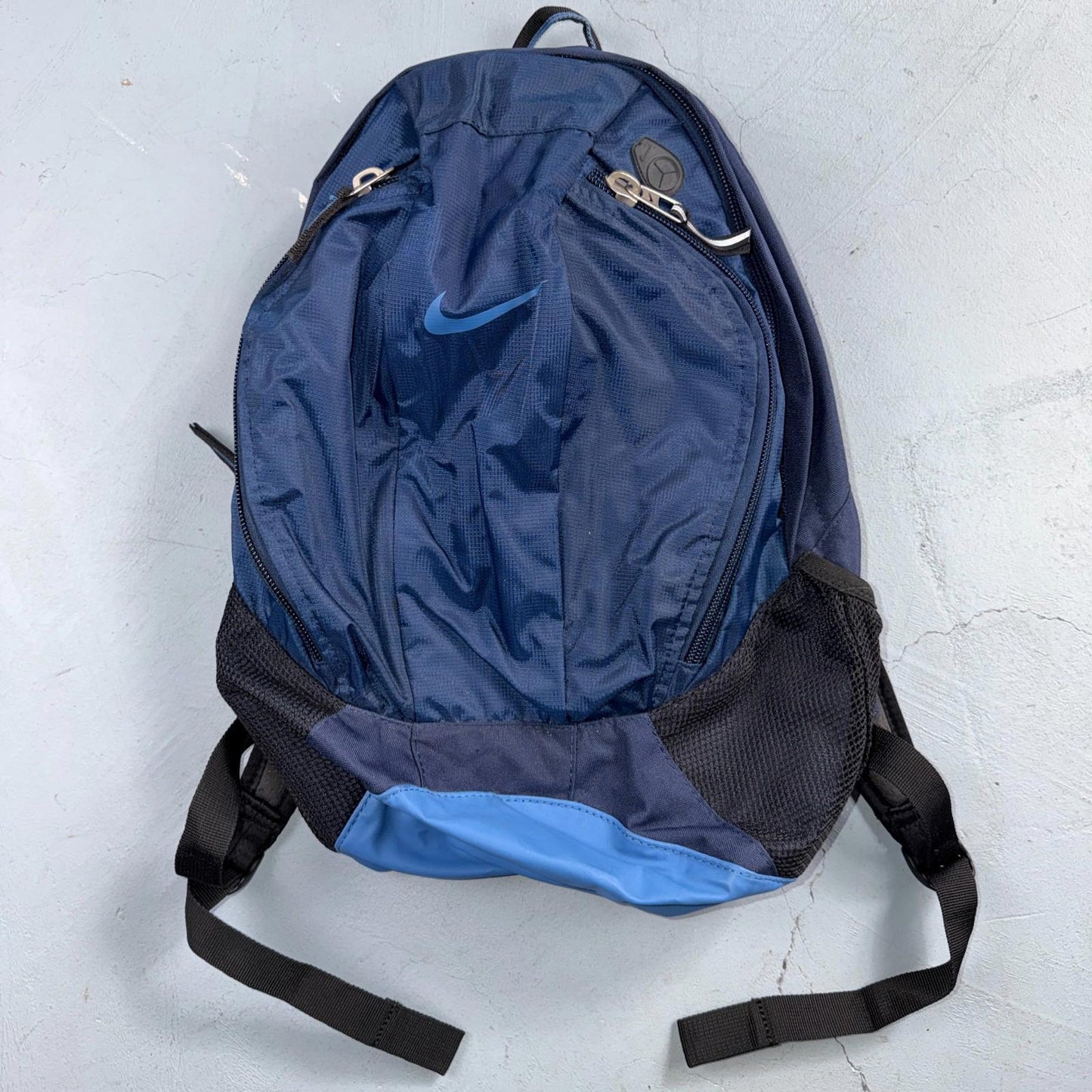 VTG Nike Backpack Blue Lots Of Pockets Gym Sports 90s Y2K Travel Carry On