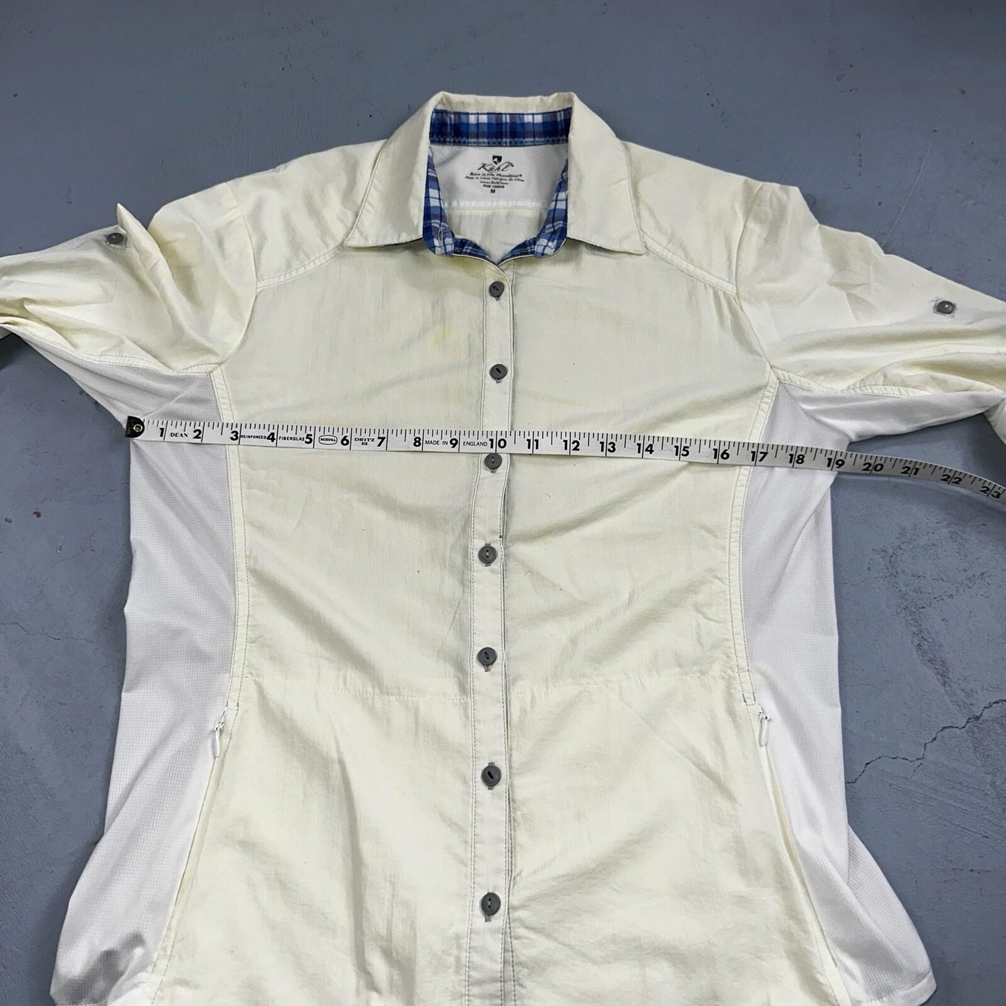 Kuhl Shirt Women's Nylon Button Up Long Sleeves Outdoor Hiking Shirt Size M
