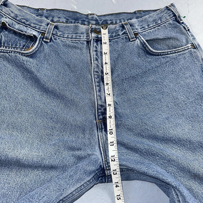 Carhartt Jeans Mens 38x32 Blue Denim Flannel Lined Relaxed Fit Chore Workwear
