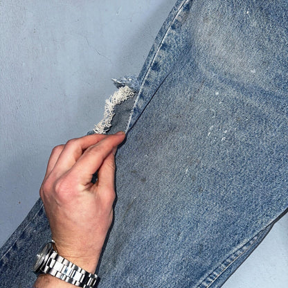 Levis 517 Vintage 80s USA Red Tab Bootcut Flare Blue Denim Jeans Act 34x30