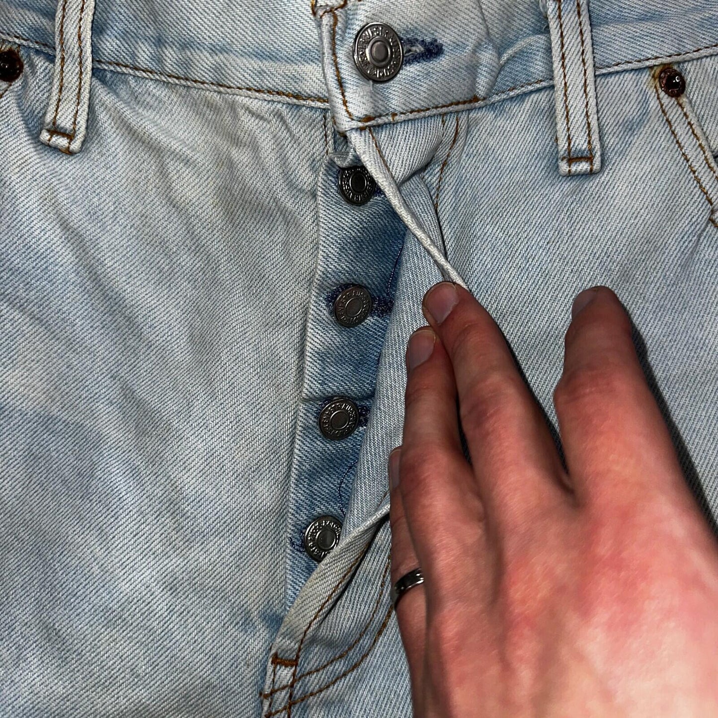 Levis 501 Vintage 90s Europe XX Straight Leg Jeans Light Wash 38x36 Act 35x27