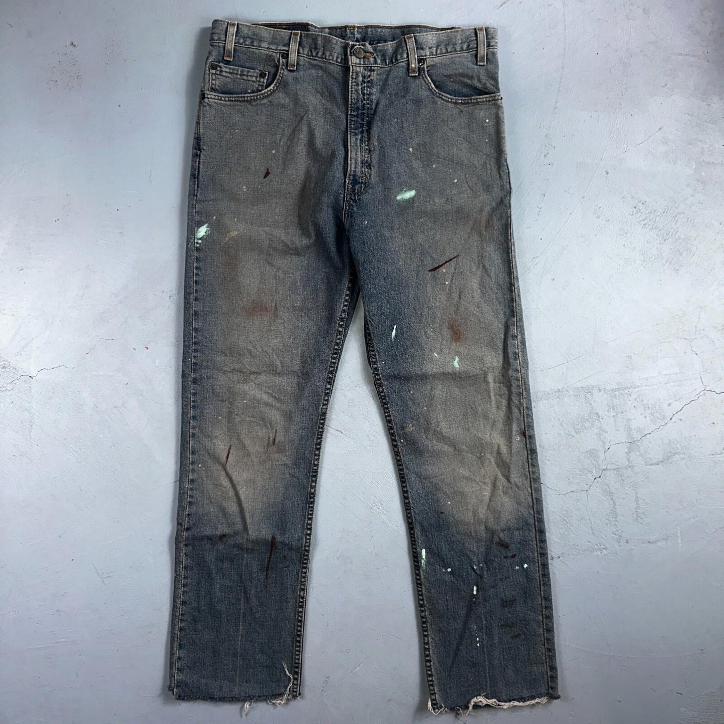 Levis 505 Vintage 90s USA XX Jeans Blue 501 Thrashed Med Wash 36x36 Act 36x30