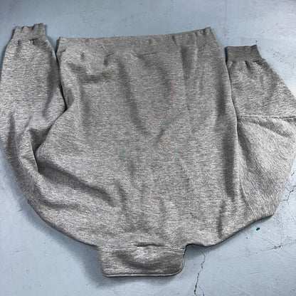 Russell Athletic USA L Sweatshirt 90s VTG Crewneck Gray Basic Blank Quarter Zip
