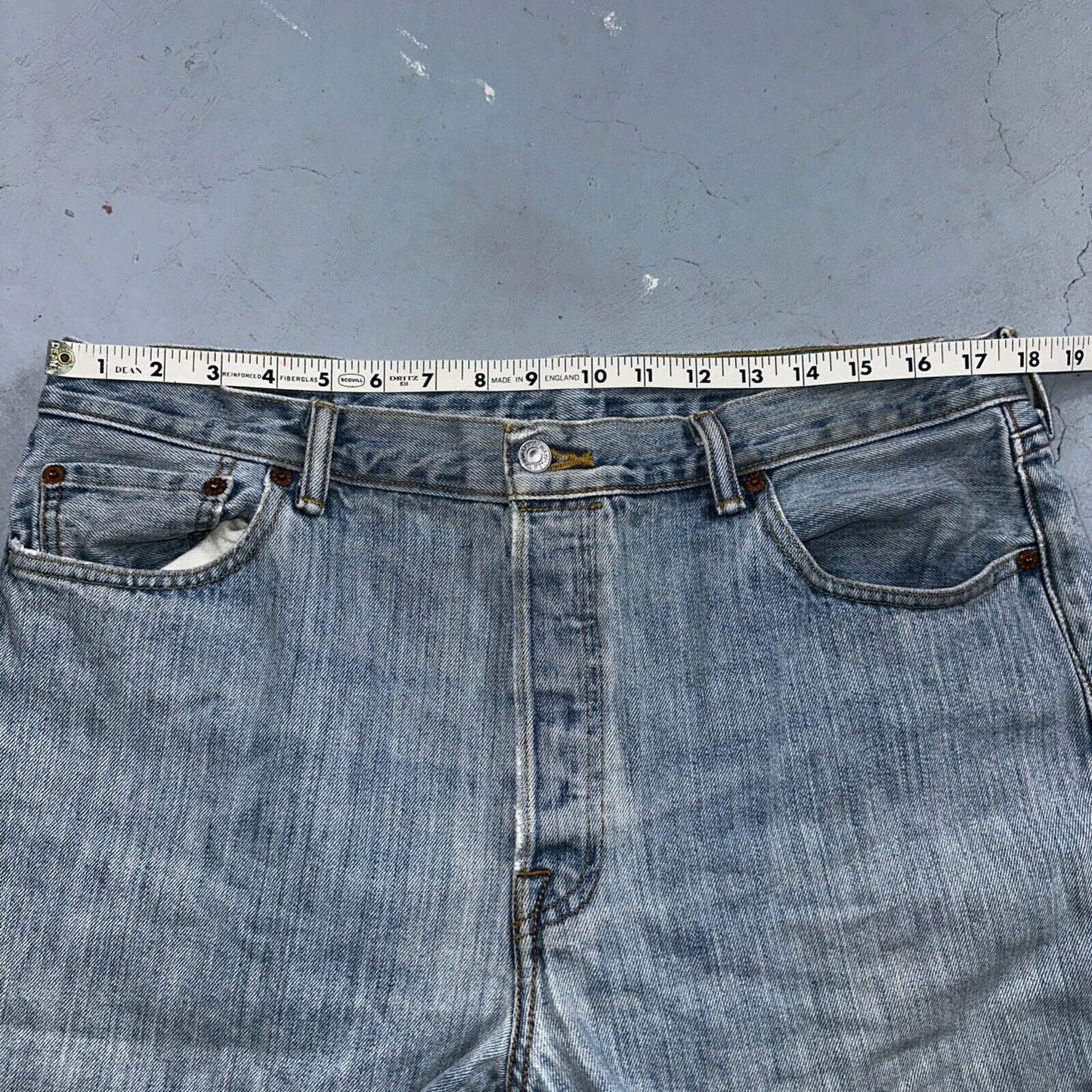 Levis 501 Vintage Y2K XX Straight Leg Jeans 36x30 Light Wash 2000s Act 35x29