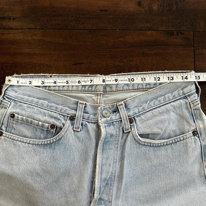 Levis Vintage 80s Redline Selvedge USA 501 Light Wash Blue Jeans 70s Act 29x33