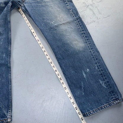 Levis 501 Vintage 90s USA XX Straight Leg Jeans Blue Light Wash 38x31 Act 35x28