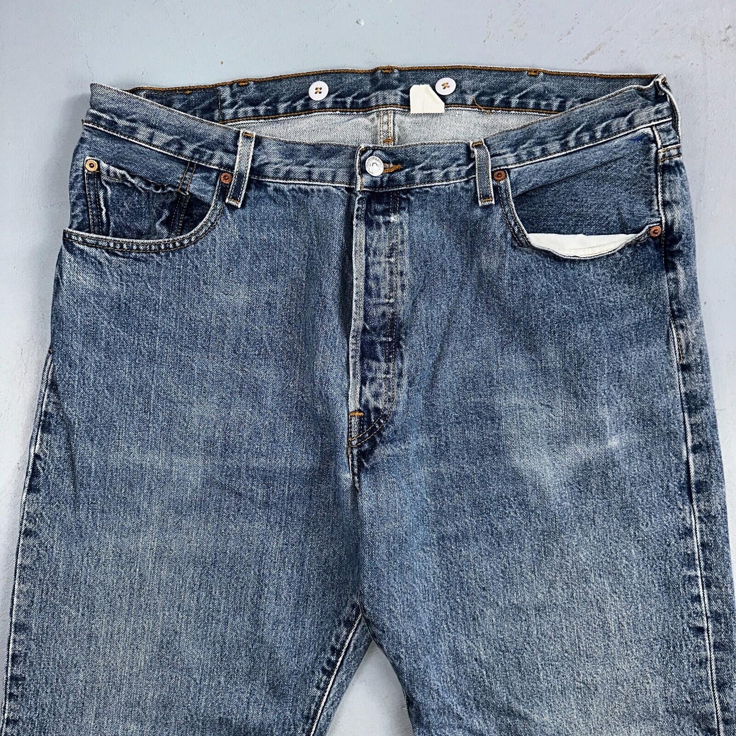 Levis 501 Vintage 90s XX Straight Leg Jeans Y2K Light Wash 40x30 Act 37x30
