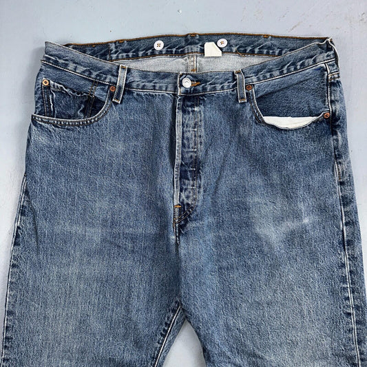 Levis 501 Vintage 90s XX Straight Leg Jeans Y2K Light Wash 40x30 Act 37x30