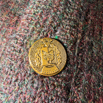 VTG 60s Kid Mohair Cardigan Sweater Medium Cobain Shaggy Wool Rockabilly 1960s