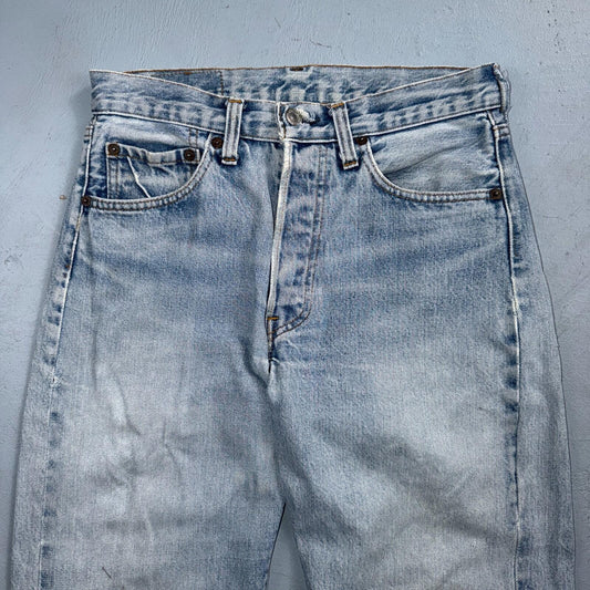 Levis 501 Vintage 80s Redline Selvedge USA XX Jeans Light Wash 30x30 Act 28x27