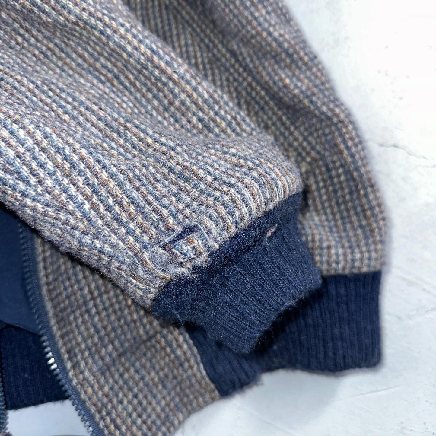 PENDLETON VTG USA Men’s Medium Blue Insulated Wool Bomber Jacket Broken Zipper