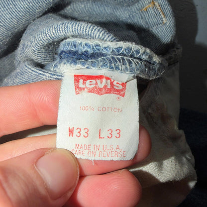Levis 501 Vintage 80s USA XX Straight Leg Jeans Blue Light Wash 33x33 Act 31x30