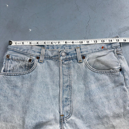 Levis 501 Vintage 90s USA XX Straight Leg Jeans Blue Light Wash 34x38 Act 30x33
