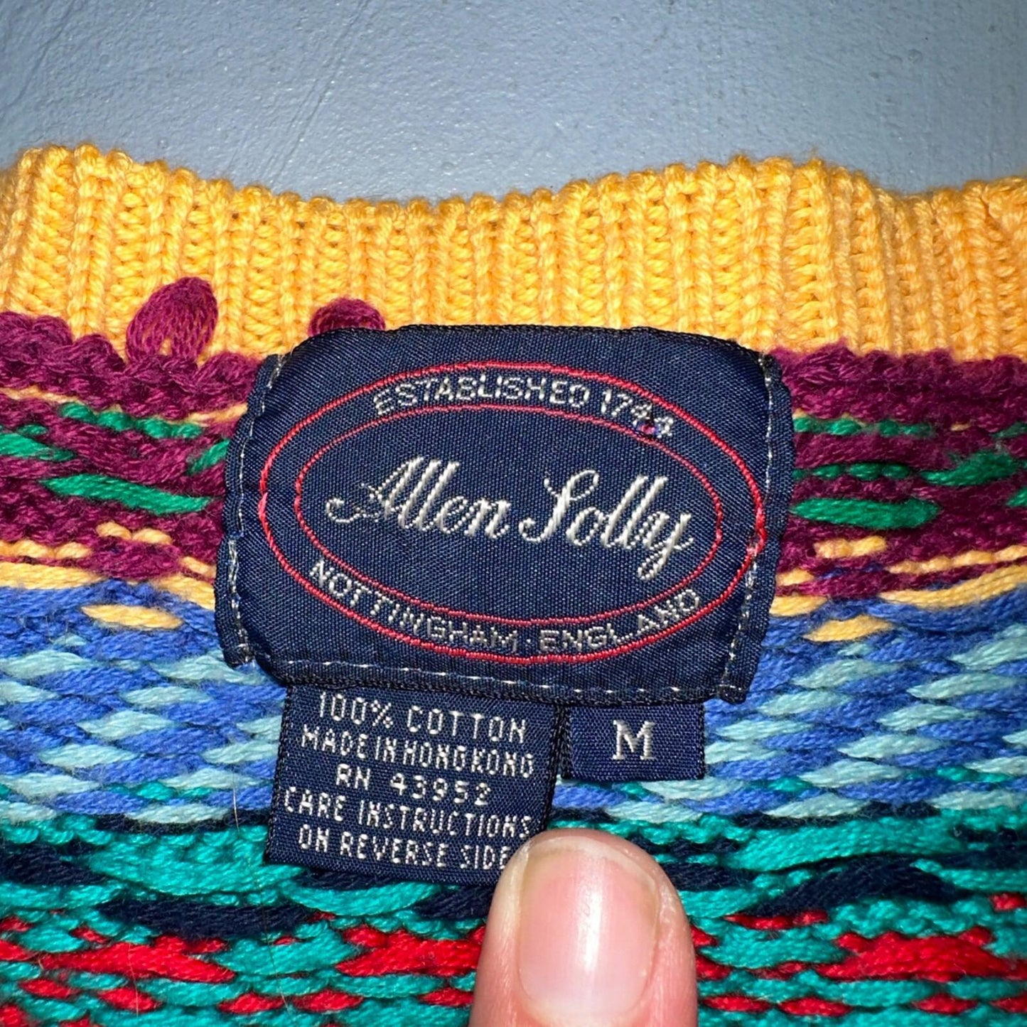Allen Solly Womens Pullover Knit Sleeveless Cotton Vest Aztec Multicolor Crazy