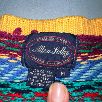 Allen Solly Womens Pullover Knit Sleeveless Cotton Vest Aztec Multicolor Crazy