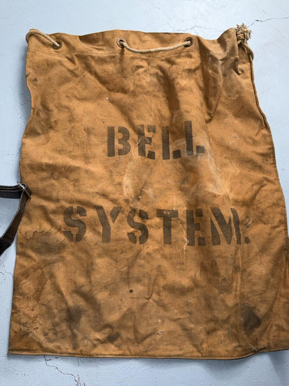 VTG Bell System Telephone Repairman Tool Bag Case Lineman Belt Canvas 50s 60s