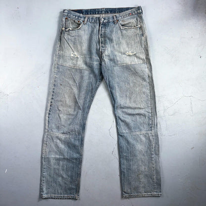 Levis 501 Vintage Y2K XX Straight Leg Jeans Blue Light Wash 38x34 Act 38x32