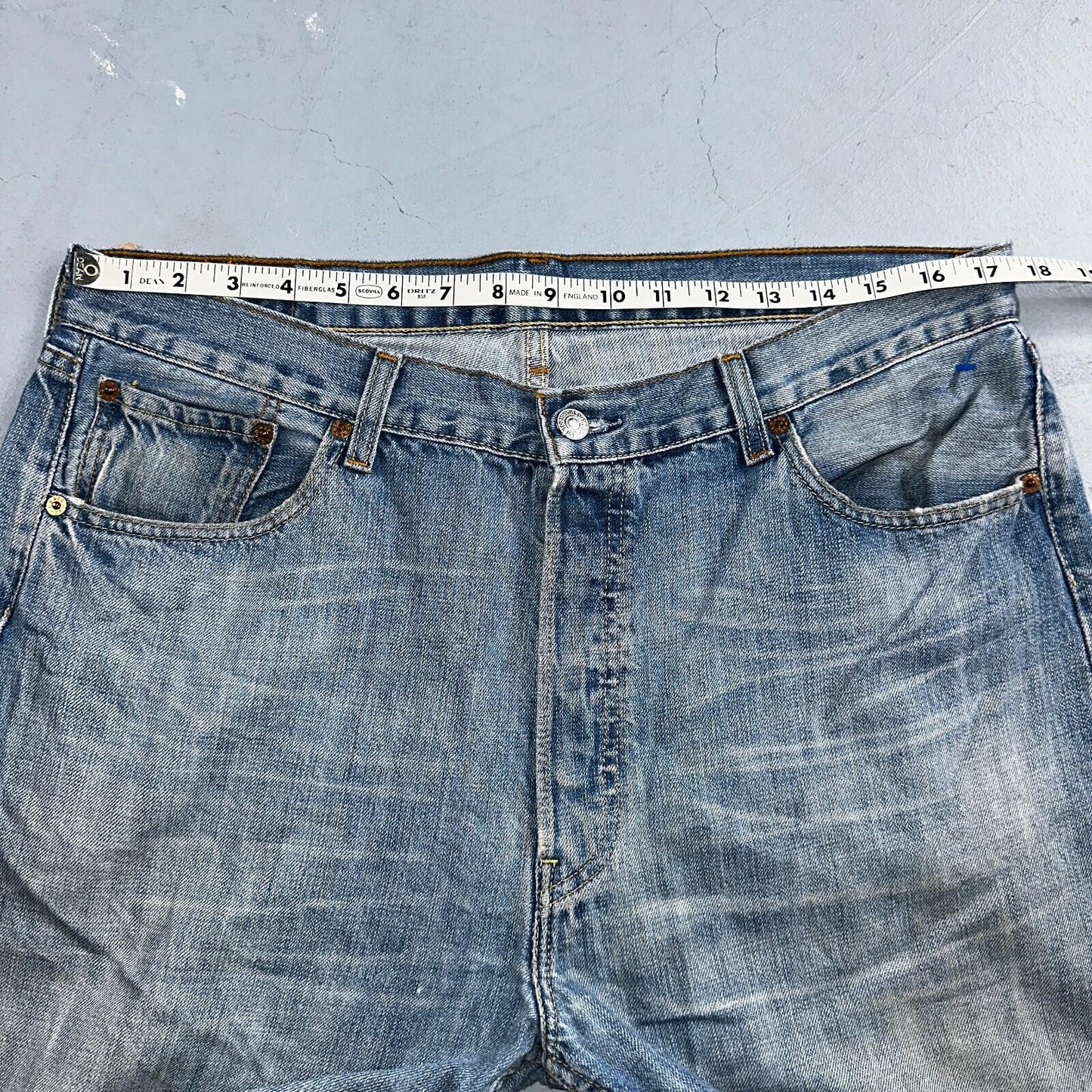 Levis 501 Vintage Y2K XX Straight Leg Jeans Blue Light Wash 36x36 Act 35x34