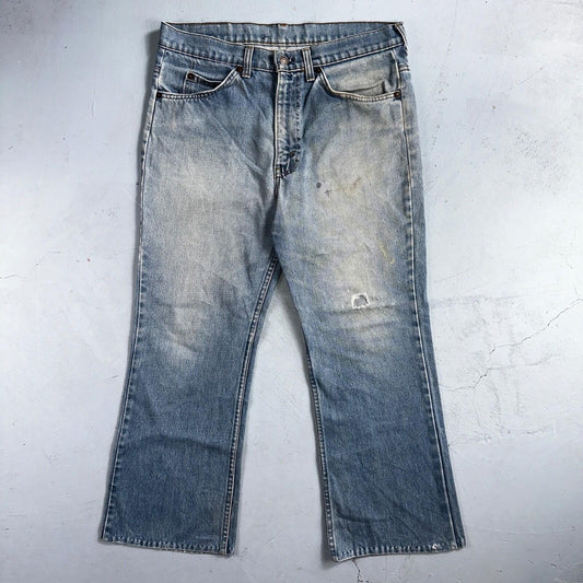 Levis 517 Vintage 80s USA Orange Tab Bootcut Flare Blue Worn Jeans Act 34x26