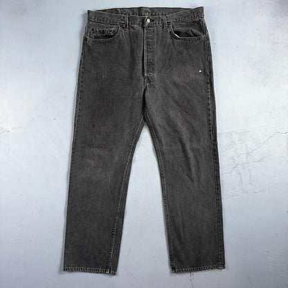 Levis 501 Vintage 90s USA XX Straight Leg Jeans Gray Light Wash 38x30 Act 36x29