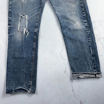 Levis 501 Vintage 80s Redline Selvedge USA XX Jeans Light Wash 35x36 Act 31x31